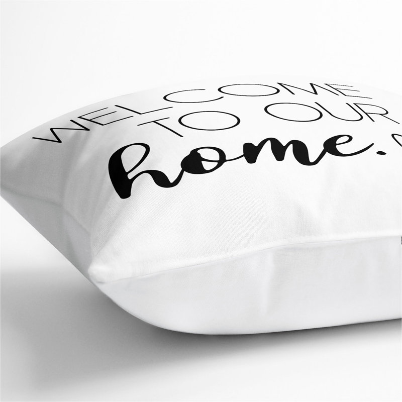 Welcome to Our Home Scatter Cushion, 40cm H x 40cm W x 15cm D, White