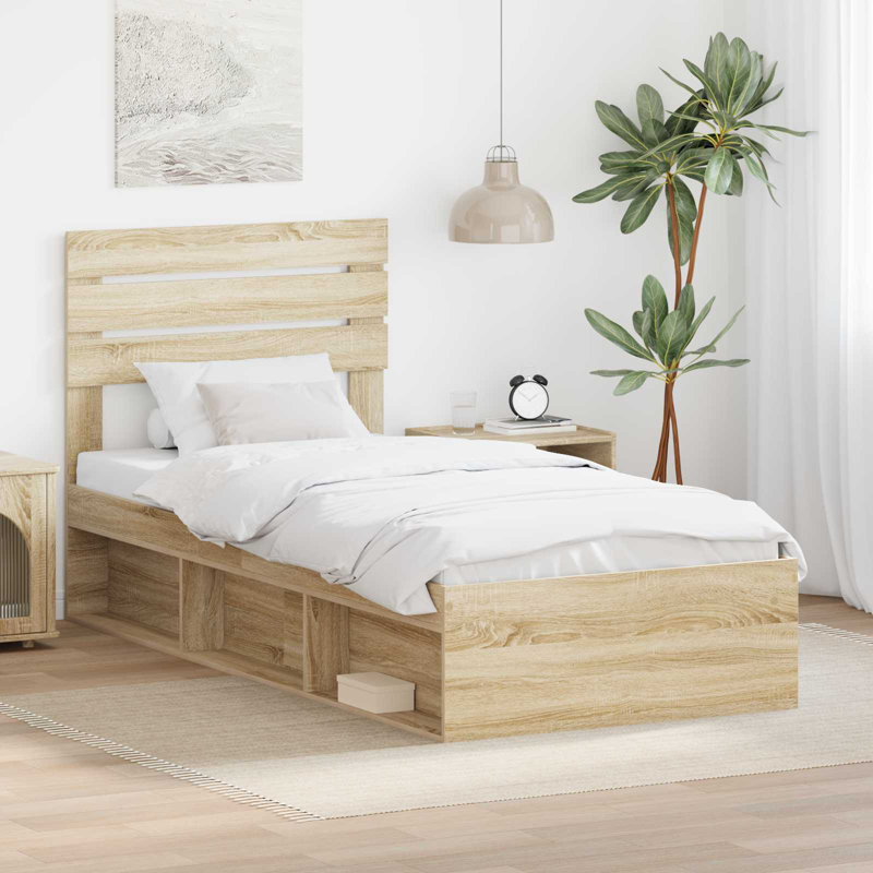 Solid Wood Bed, Sonoma Oak, Small Single (2'6)