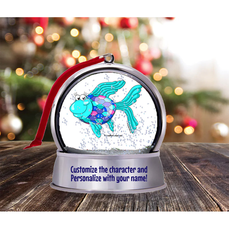 Magnet en forme de globe de neige personnalisé «Folks Fish» - excellent cadeau!, Oui