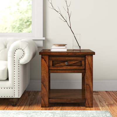 Dedrick Square End Table with Soft-Close Drawer