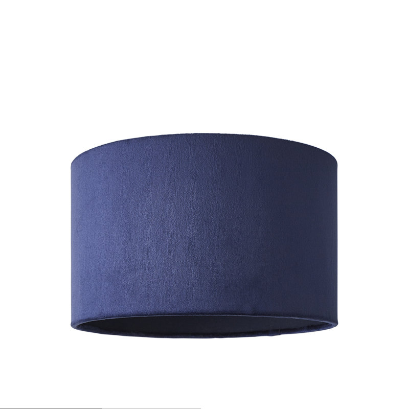 20cm H Velvet Drum Pendant Shade ( Screw On ), Blue, 20 cm H x 35 cm W x 35 cm D