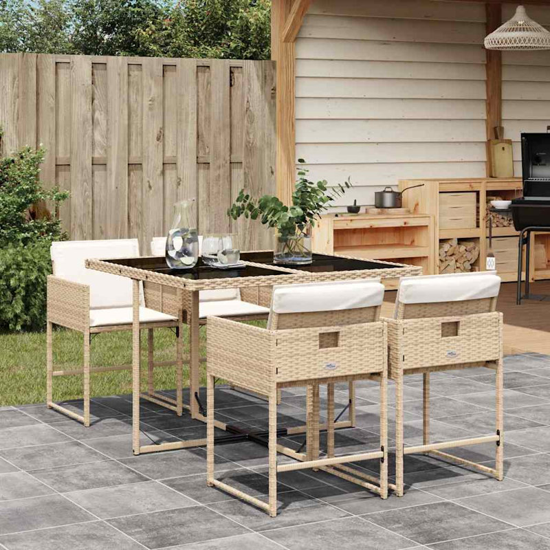 Patio Dining Set with, Cream White, Beige