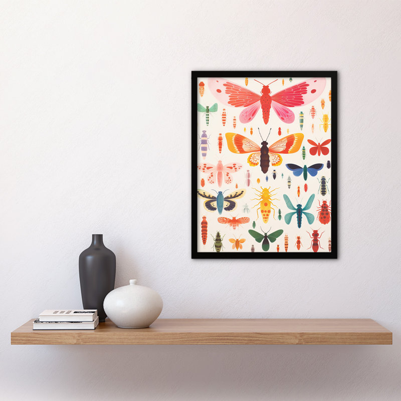 Butterflies Bees Beetles And Bugs - Single Picture Frame Print