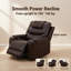 Sillón inclinable individuel avec éclairage à DEL, électrique et port USB, idéal pour la salle de bain, Autocaravana O Cine. (Brun foncé)