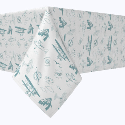 Rectangular Tablecloth, 100% Cotton, 52X104", Vintage Aviation