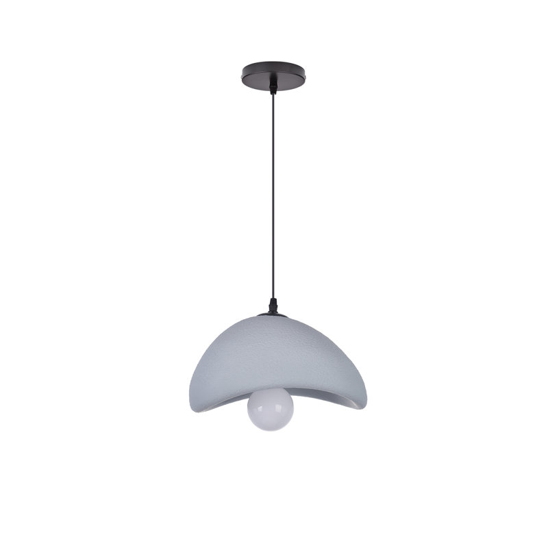 Danthony 1 - Light Matte Black Dome Pendant, 7.08" H x 11.81" W x 11.81" D