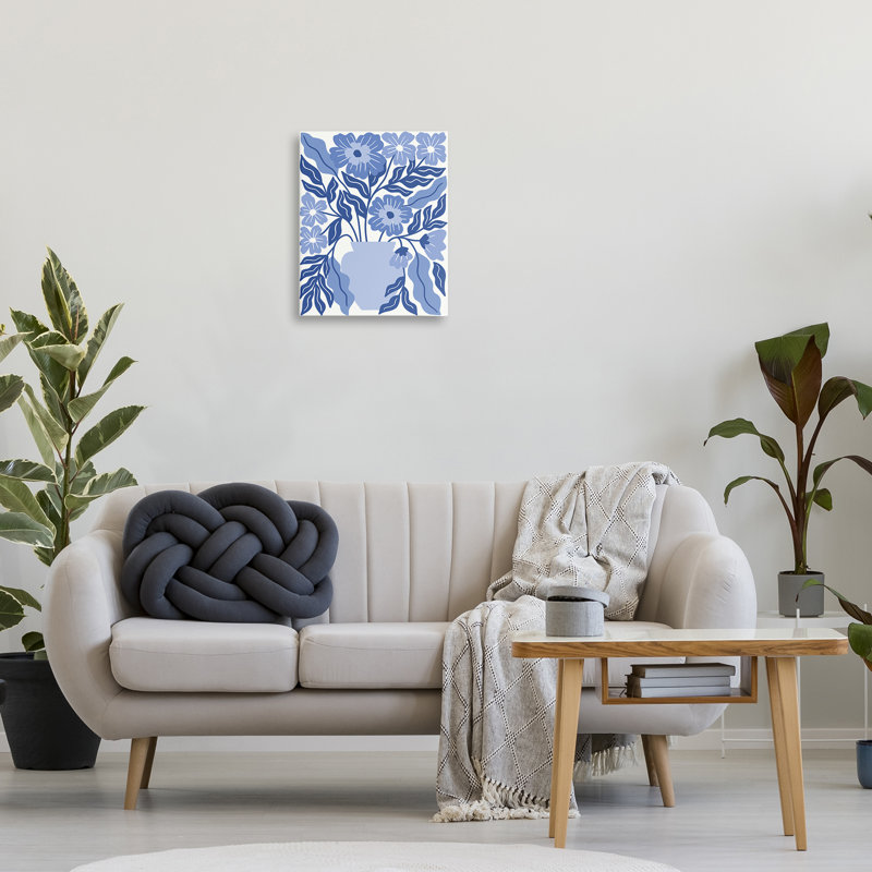 "Blue & White Flower Vase", art mural par Taylor Shannon Designs, H 20 po x l 16 po