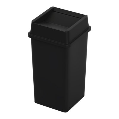 Poubelle en plastique 35 gallons avec couvercle pivotant et canaux d'aération