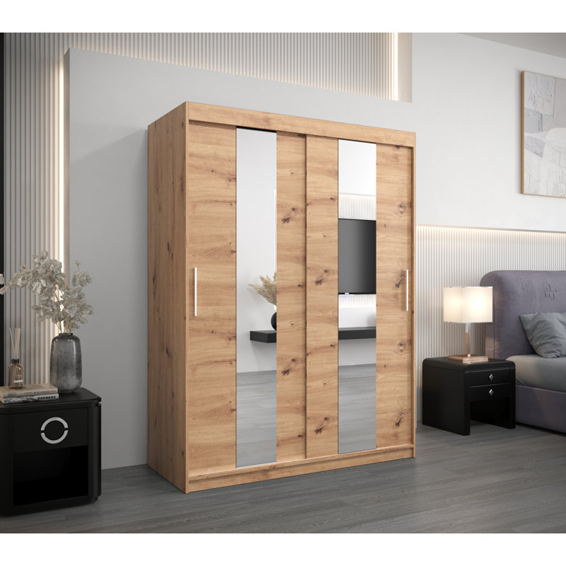 Aakin 2 Door Manufactured Wood Wardrobe, Artisan Oak