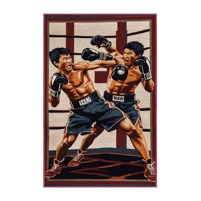 Washable Kickboxing Sports Area Rug