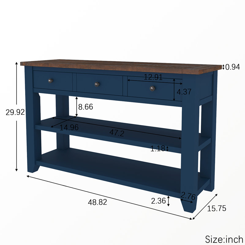 Console 48,82 po Elengi, Bleu