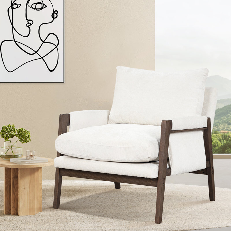 Blerton Mid-Century Modern Velvet Accent Chair