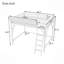 Lit mezzanine avec échelle, lit mezzanine en métal avec tablettes de rangement, lit mezzanine haut