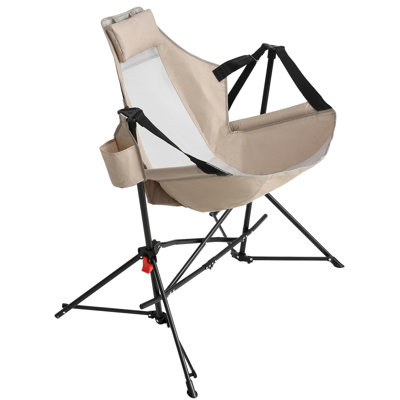 Folding Portable Rocking Chair, Camping Chair For Outdoor Comfort, Khaki (2pcs Camping, Lawn Use,