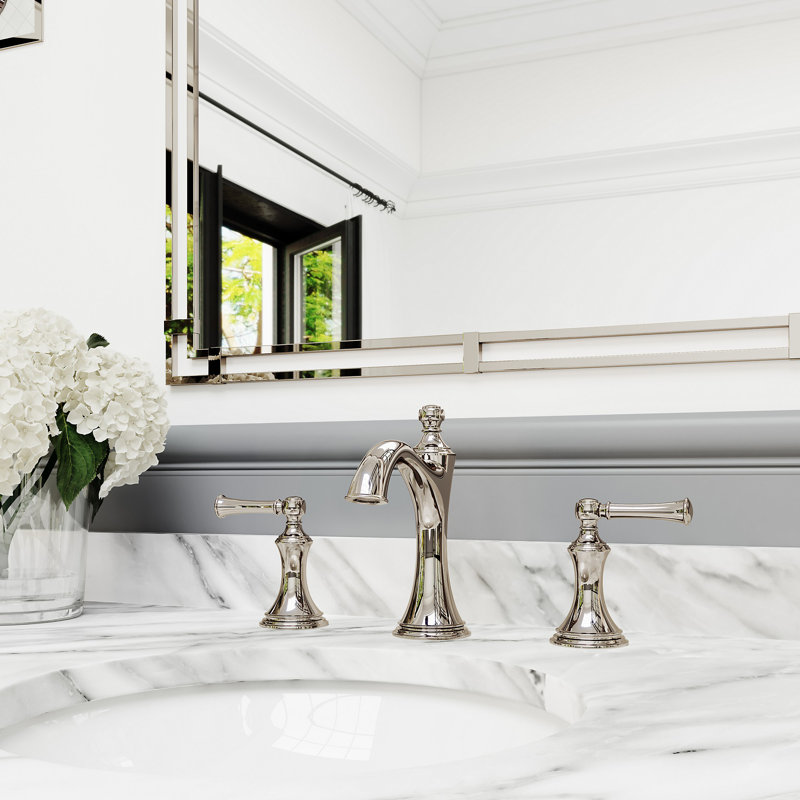 Tisbury Widespread Bathroom Faucet with Drain Assembly, Polished Nickel