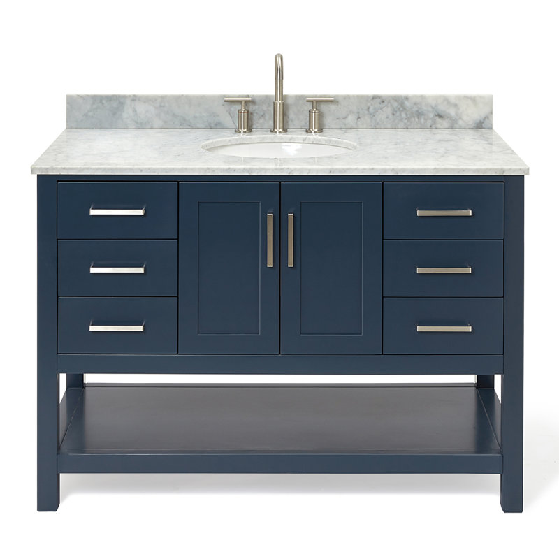 Magnolia Bath Vanity Rectangular Basin S061SCW2R, Midnight Blue, Oval, 49"