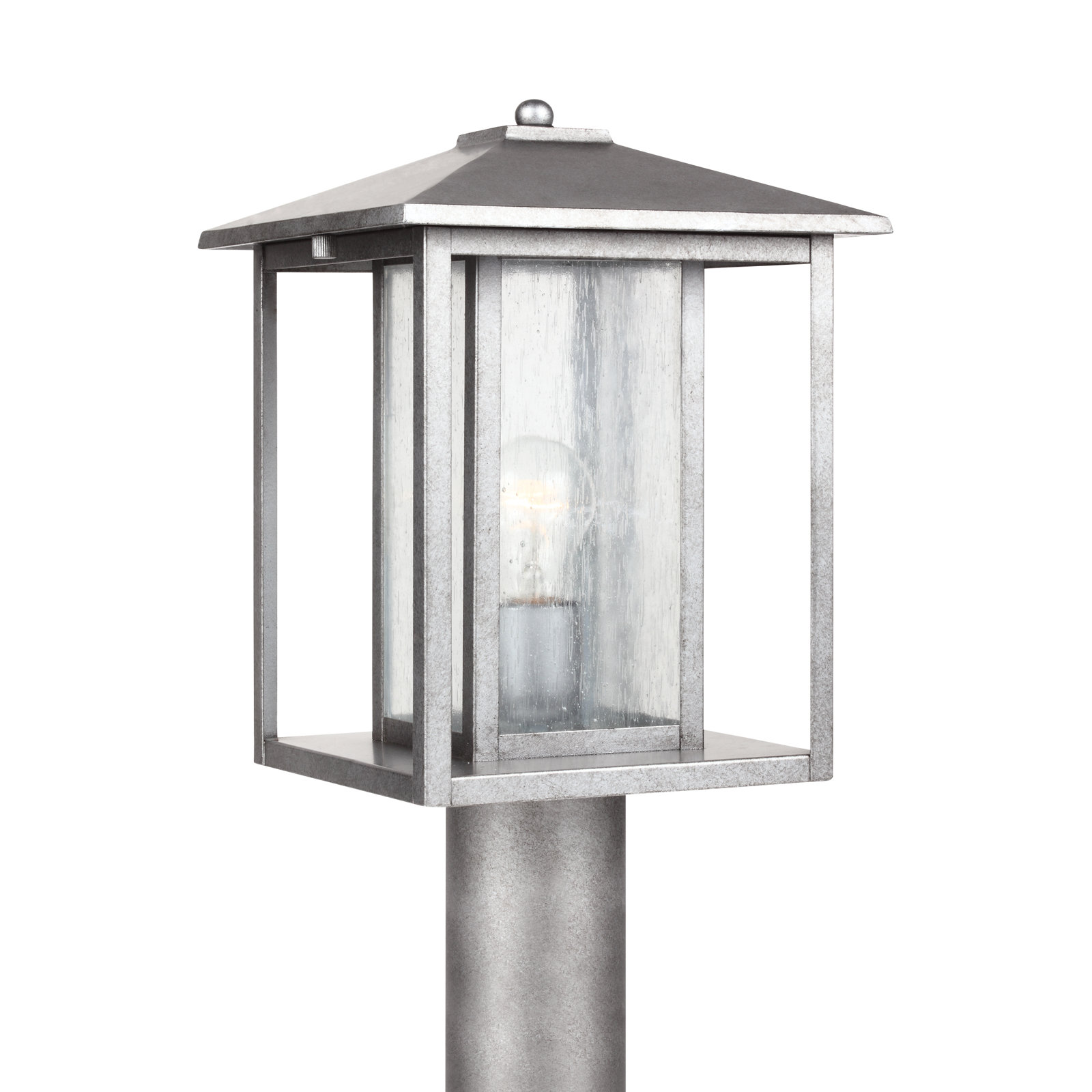 Vermont Seeded Outdoor Lantern Head, Weathered Pewter