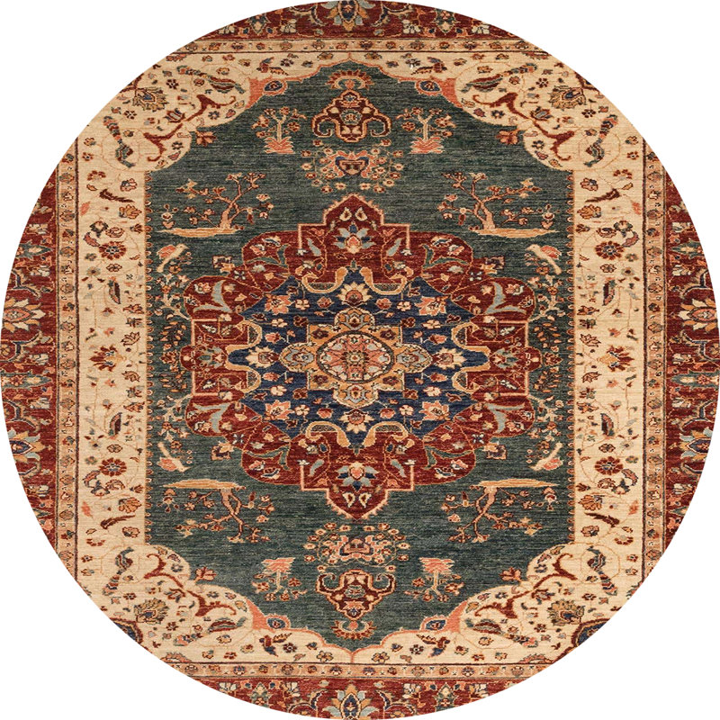 Abstract Indoor Rug, Round 5'