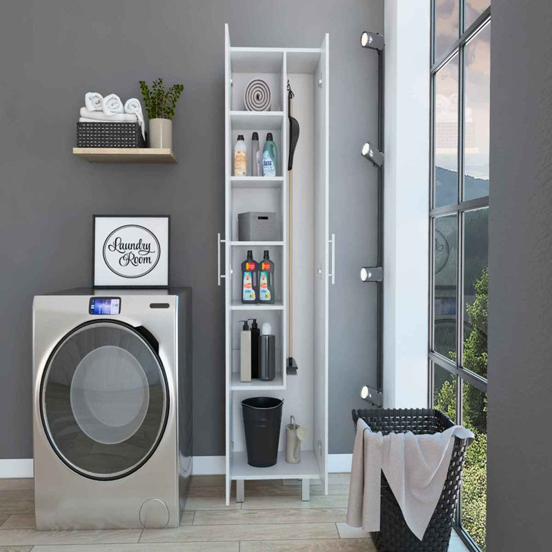 Halifax 2Door Rectangle Closet Pantry White, 20.21"W x 14.64"D, White