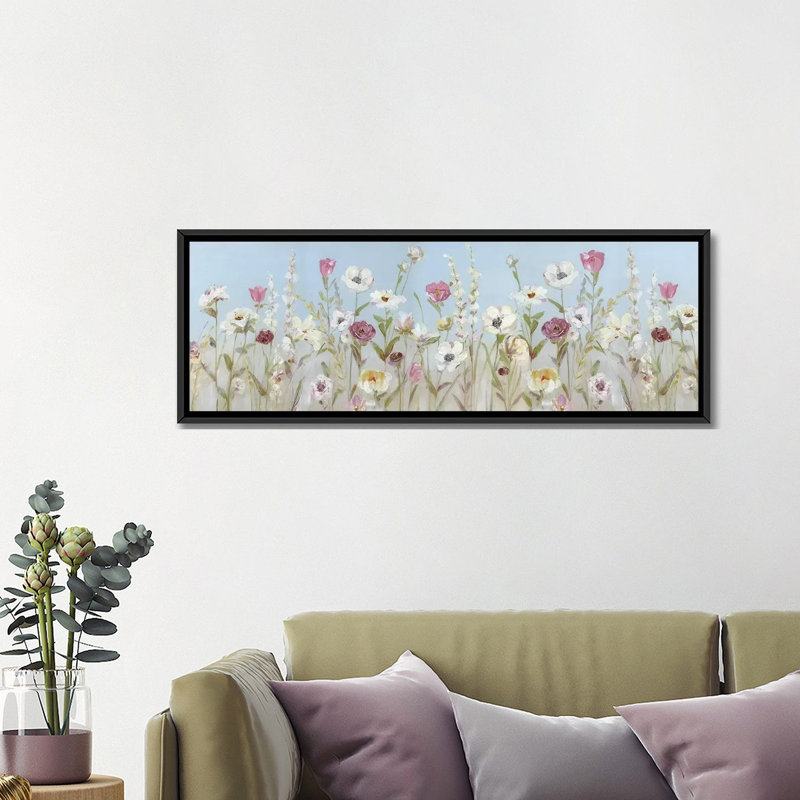 «Spring Blooms» par Sally Swatland, reproduction d'art panoramique sur toile, H 16 po x l 48 po x 1,5 po