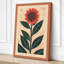 Red Gerbera Daisy Botanical 1 Piece Wrapped Canvas Wall Art-330574944-330574949