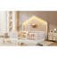 Lits pour enfants en bois durable avec rails hauts et DEL, style Montessori