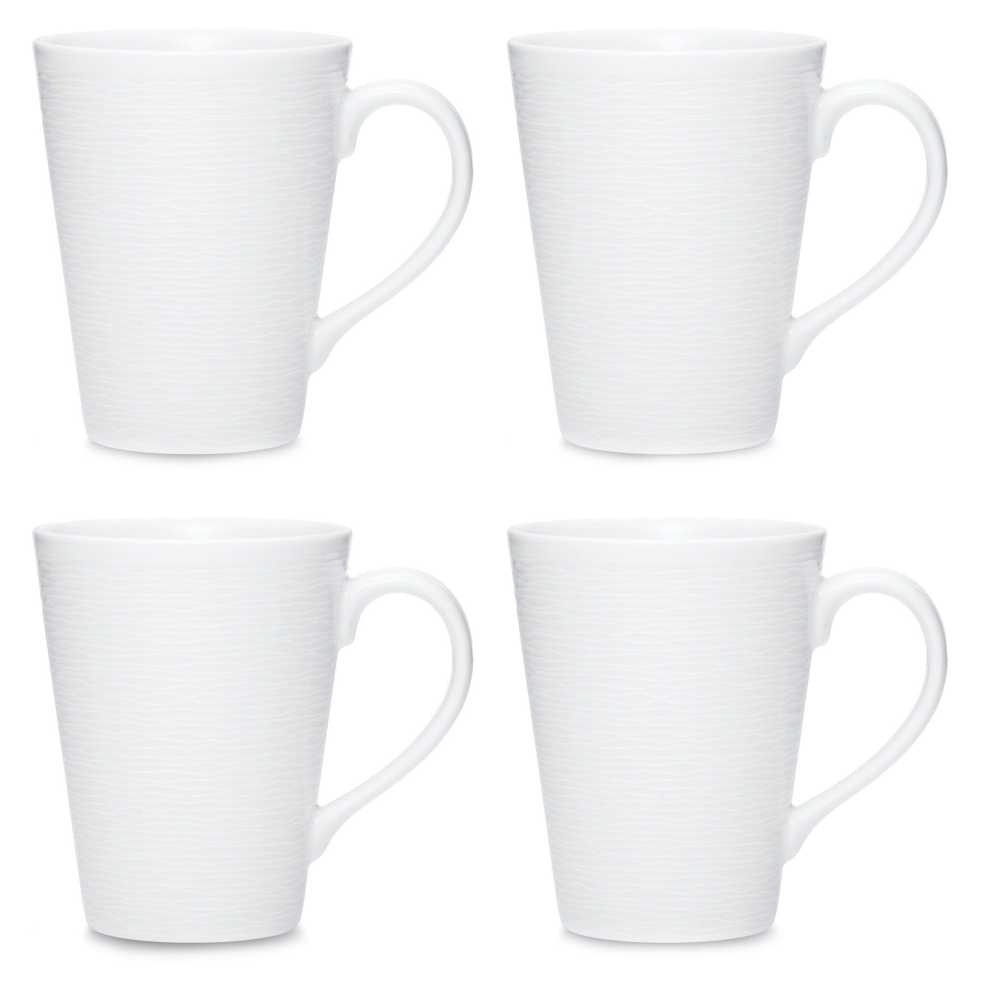 Noritake Colorscapes Swirl Mugs, 12 Oz., White