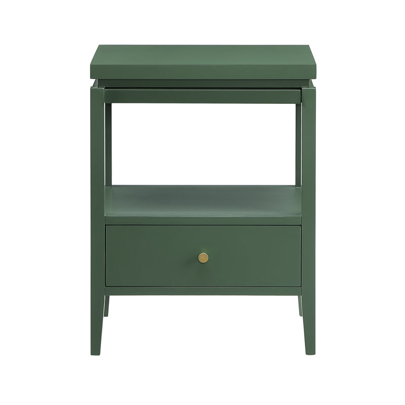 Opava 1-Drawer Nightstand, Green
