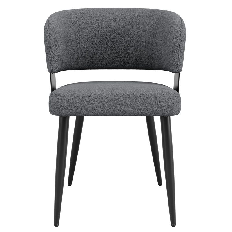 Fabric Upholstered Metal Armchair, 4, Grey