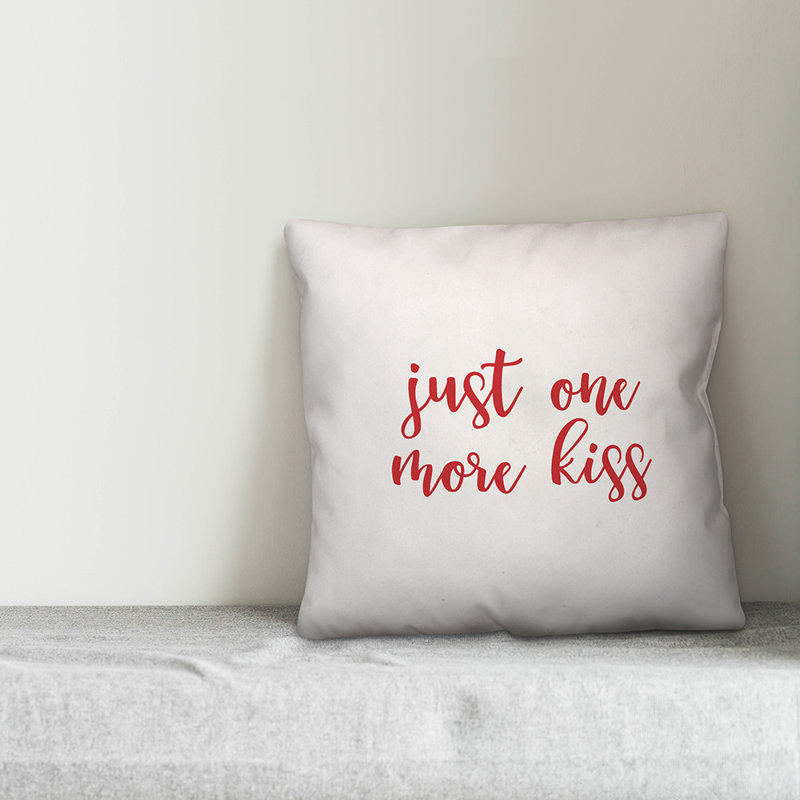  Coussin Just One More Kiss, Blanc / rouge, Housse de coussin