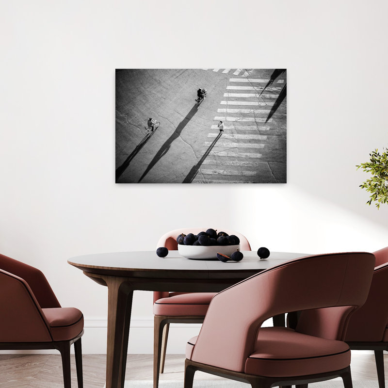 " Long Shadows Street Walk Dramatic Abstract Contemporary Zebra City Wall Art Print " by Zhou Chengzhou, H 24 po x l 36 po