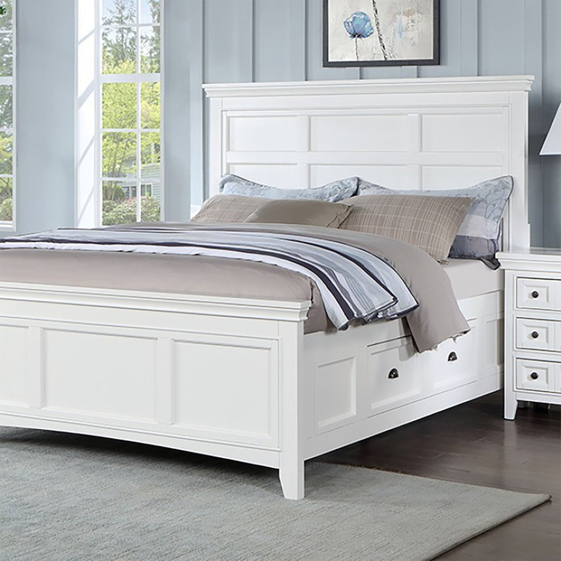 Aadhithya Platform Storage Bed, Queen, White
