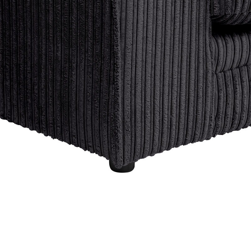 Moana 3 - Piece Living Room Set, Right Hand Facing, Black