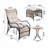 3 Pieces Wicker Outdoor Patio Furniture Set With Lounge Chair, Balcony Chairs Table Set With Cushions, Ottoman, Patio Conversation Sets For Garden ,Deck,And Porch-157767428