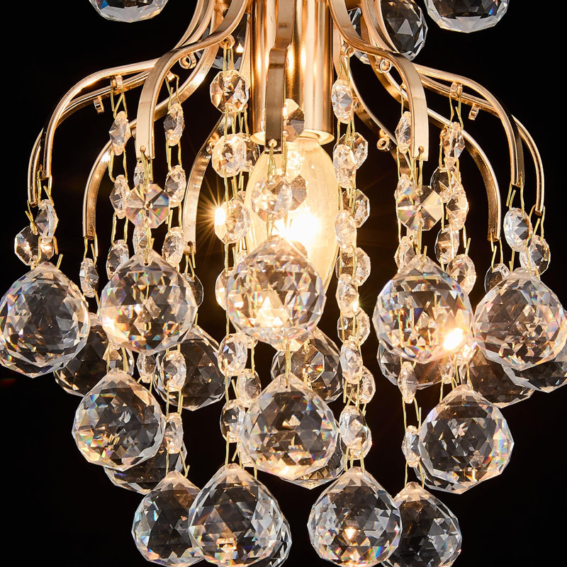 Élégant mini lustre suspendu en cristal, luminaire suspendu moderne pour petits espaces, chambre à coucher, îlot de cuisine, entrée, patio couvert, (transparent)
