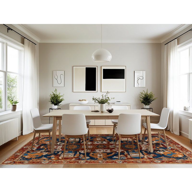 Tapis brun français lavable à la machine, Rectangle 7 pi x 10 pi