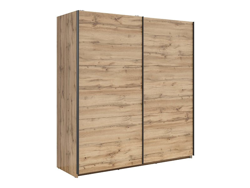 Beverlyn Manufactured Wood Wardrobe, Wotan Oak, 196cm H x 184cm W x 60cm D