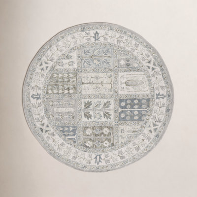 Hand-Tufted Geometric Wool Rug