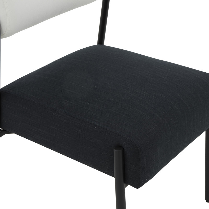 Chaise d'appoint Grete, Noir, Noir / blanc