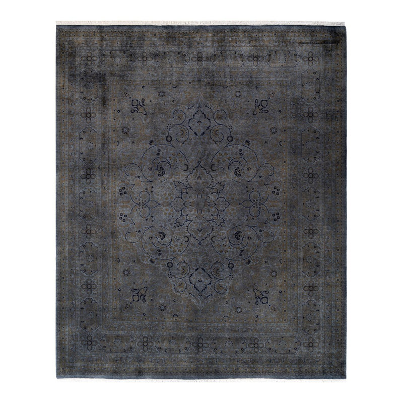 Tapis gris unique de 8 pi 3 po x 10 pi 2 po Xheva