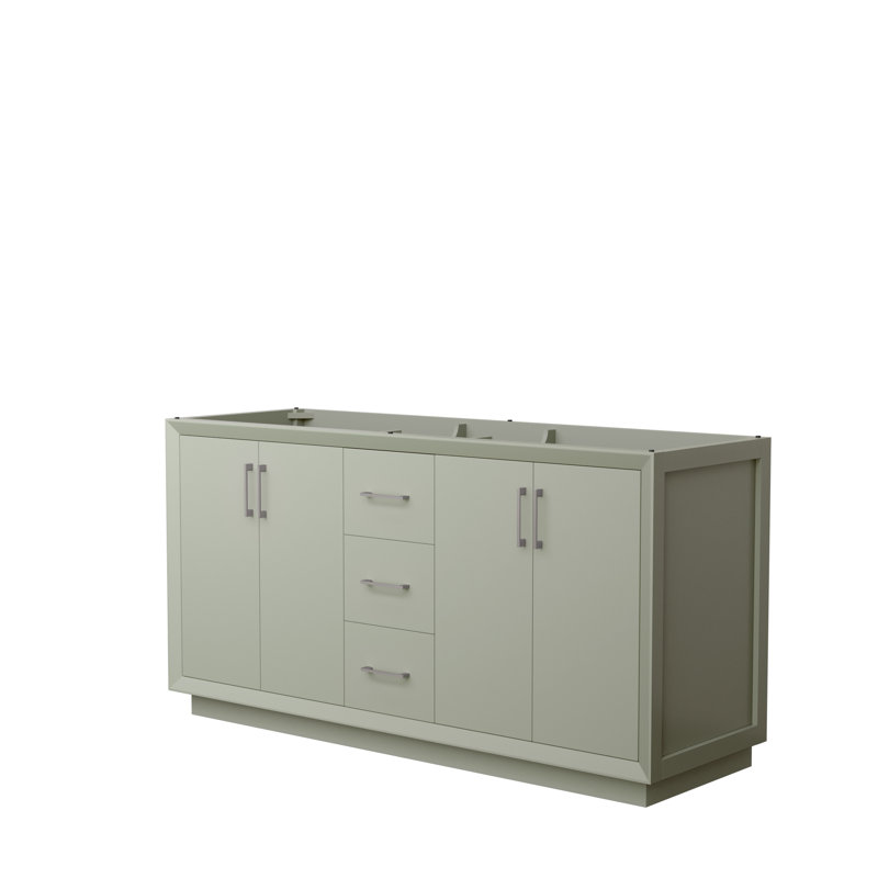 Base de meuble-lavabo double 65,25 po Strada seulement, Vert clair / gris