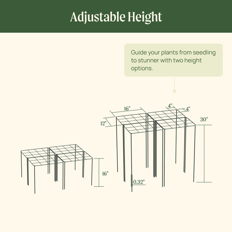 Piquets de soutien pour plantes de jardin en métal Grid Style