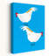 White Rooster Duo Minimalist Modern Vibrant Bird Animal Landscape Wall Art Print 1 Piece Wrapped Canvas Wall Art-828279019