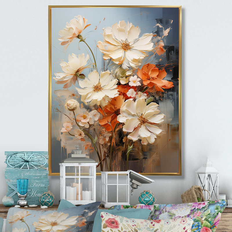 Impression romantique sur toile Caylim, H 32 po x l 24 po x P 1 po, Cadre flottant doré