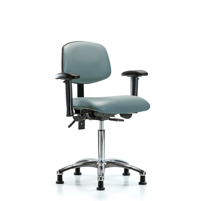 Lashaunta Vinyl Task Chair, Grayish Blue