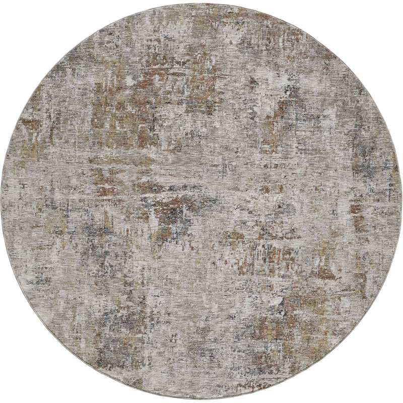 Kampou Geometric Indoor Rug, Round 7'10"