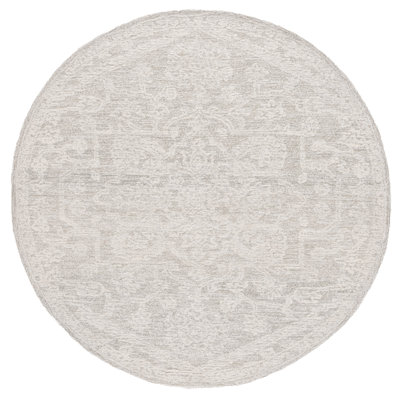 Daneshia Ebony Hand Tufted Wool/Cotton Oriental Rug in Ivory/Grey
