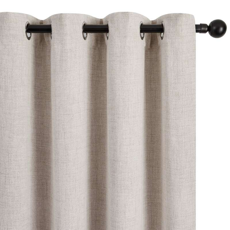 Linen-Look Total Blackout Curtains (Set of 2), Khaki, 52" W x 108" L
