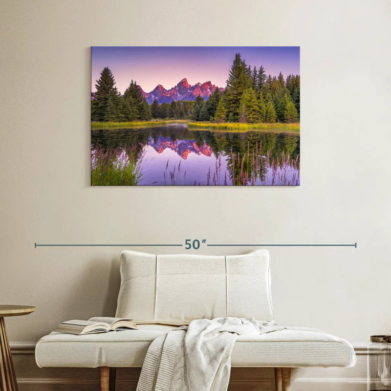 Alvord Grand Tetons River Reflection, H 26 po x l 39 po
