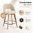 Lovetro Mid-Century Modern Swivel 26.8'' Linen Counter Stool with Solid Wood Frame-1615243651